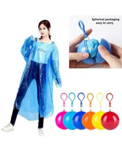 New Portable Disposable Raincoat Keychain Compression Ball Pocket Ball Outdoor Adult Travel Hangable Poncho Camping Gear