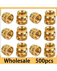 500Pcs M2 M2.5 M3 M4 M5 Brass Insert Nut Threaded Nutsert Knurled Hot Melt Heat Embedded Insertnut 3D Printer PC Nuts Inserts